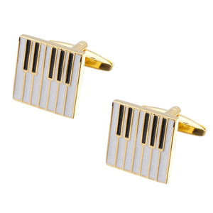Musical Piano Enamel Cufflinks for Men