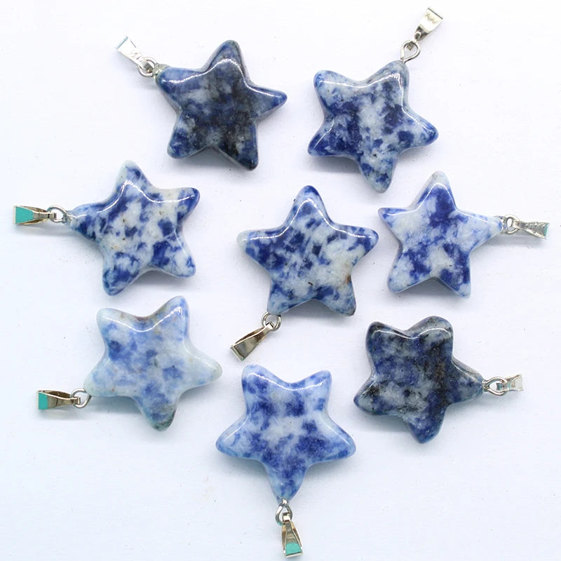 Natural Stone Star Pendant Necklace DZ152 Wholesale