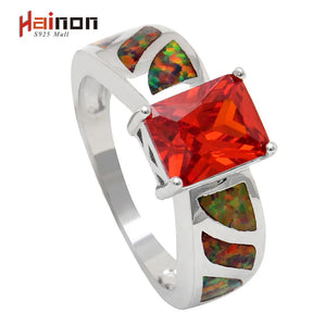 Red Opal Engagement Ring Size 5-12 Women