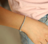 925 Silver Turquoise Stone Tennis Chain Bracelet