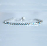 925 Silver Turquoise Stone Tennis Chain Bracelet