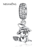 925 Silver Snake Crystal Pendant Charms Beads for Bracelets