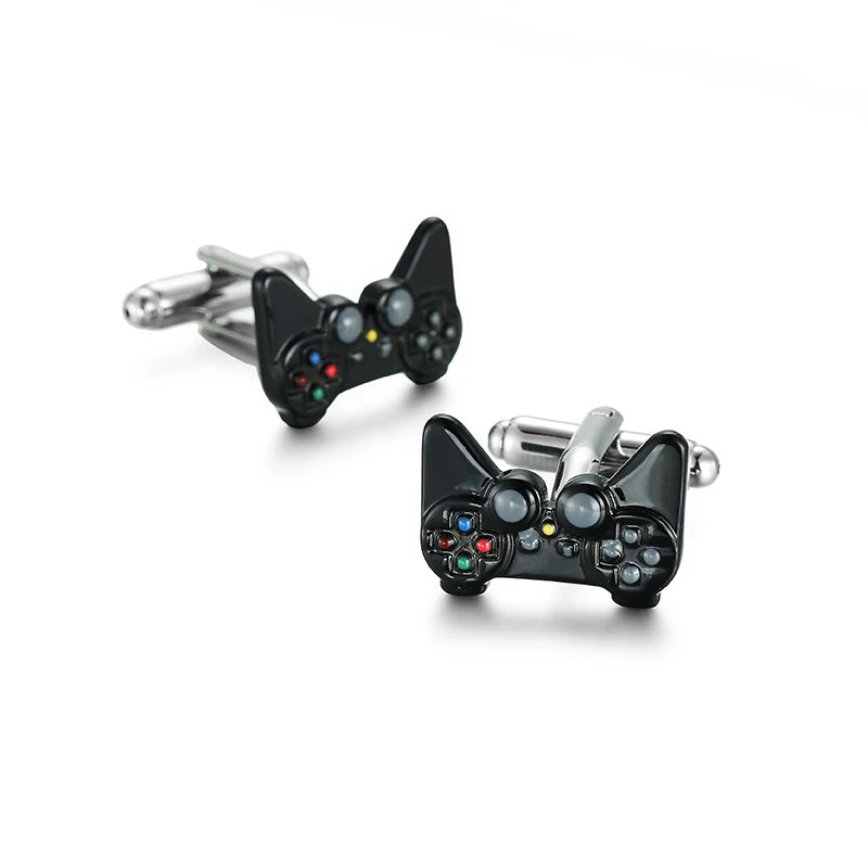 Men Stainless Steel Game Consoles Handle Cuff Links Wedding Party Gift