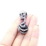 Skull Claws Stones Pendant Stainless Steel Biker Skull With Claw Pendant