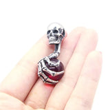 Skull Claws Stones Pendant Stainless Steel Biker Skull With Claw Pendant