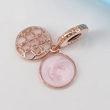 925 Silver Love Round Pendant Charm for Bracelets
