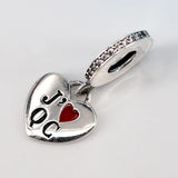 925 Silver J Love QC Pendant Beads for Bracelets