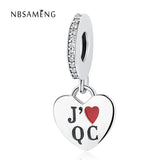 925 Silver J Love QC Pendant Beads for Bracelets