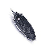 Eagle Feather Pendant Evil Eye Stainless Steel Biker Jewelry