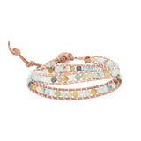 Boho Bracelet Women Natural Stone Leather Multilayer Bracelet