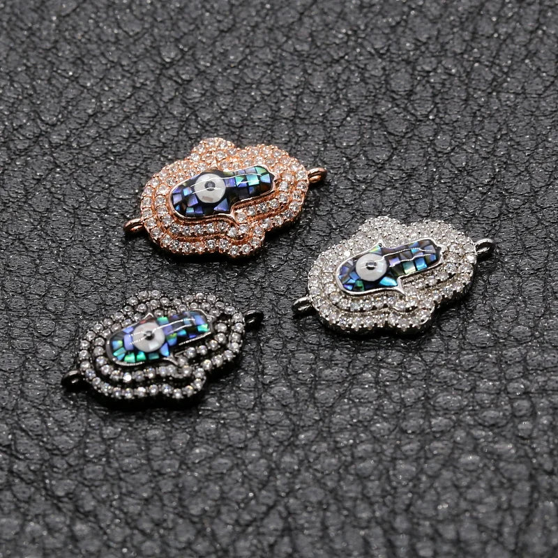 CZ Shell Charm Pendant Copper Jewelry Making Bracelets Necklaces