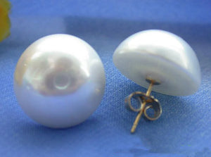 14mm Shell Pearl Earrings 925 Silver Stud Earring