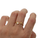 Minimal opal cz stone Knuckle ring
