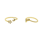 Minimal opal cz stone Knuckle ring