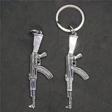 AK47 Gun Pendant Key Chains Set Stainless Steel Jewelry Mens