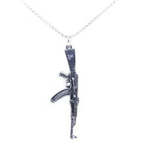 AK47 Gun Pendant Key Chains Set Stainless Steel Jewelry Mens