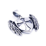Jesus Feather Pendant Stainless Steel Biker Feather Pendant