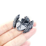 Jesus Feather Pendant Stainless Steel Biker Feather Pendant