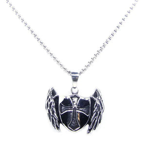 Jesus Feather Pendant Stainless Steel Biker Feather Pendant