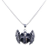Jesus Feather Pendant Stainless Steel Biker Feather Pendant