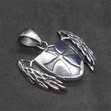 Jesus Feather Pendant Stainless Steel Biker Feather Pendant