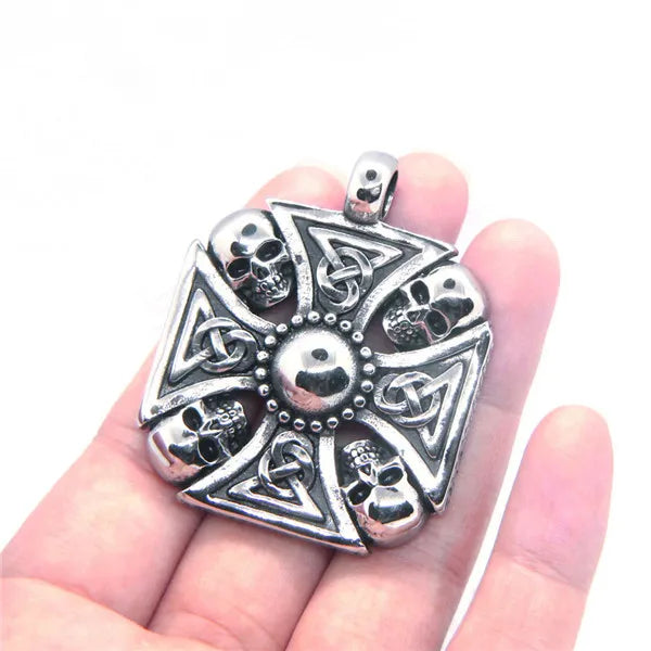 Cross Skull Pendant Stainless Steel Jewelry Men
