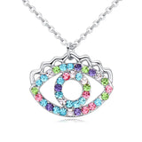 Crystal Eyes Necklace Plated Alloy Jewelry