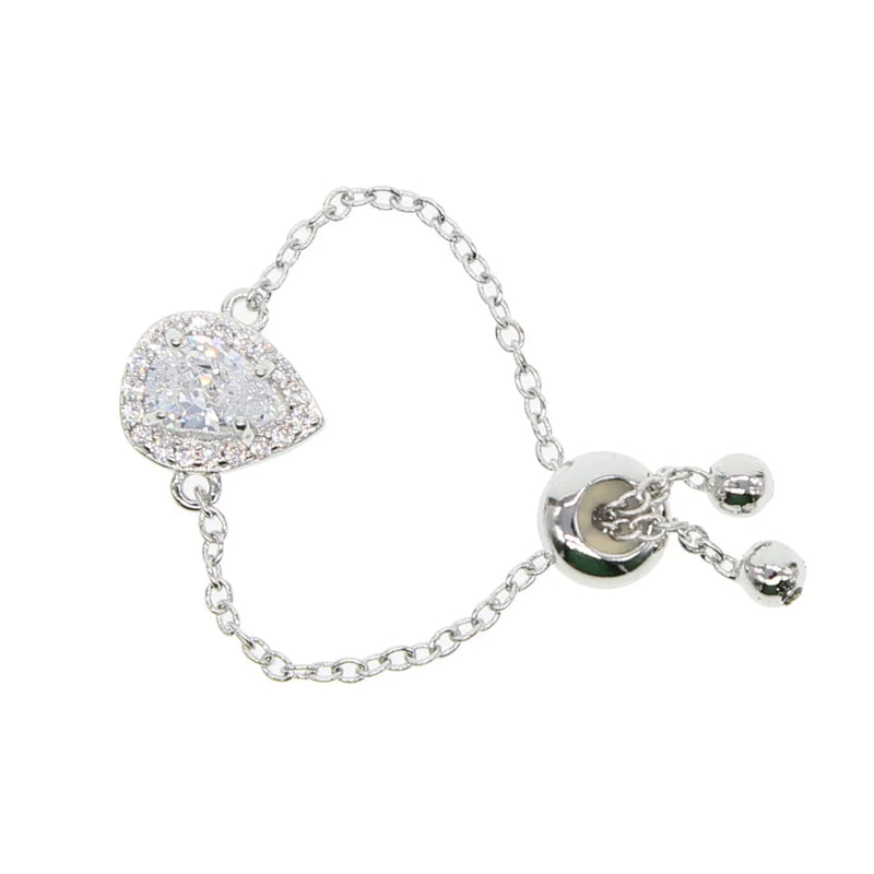 CZ Lace Water Drop Knuckle Ring Women Style Midi Finger Rings