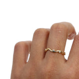 Decalite CZ Wave Ring Women Style Knuckle Ring Midi Finger Rings