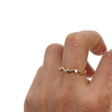 Decalite CZ Wave Ring Women Style Knuckle Ring Midi Finger Rings