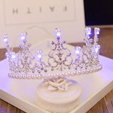 European Pearl Tiara Crown for Women Hair Ornaments