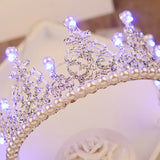 European Pearl Tiara Crown for Women Hair Ornaments