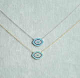 European Eye Silver Necklace 925 Sterling Silver Pendant