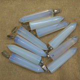 Opal Stone Hexagonal Pillar Charms Point Pendants 10pcs/lot