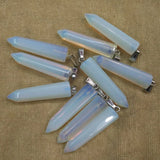 Opal Stone Hexagonal Pillar Charms Point Pendants 10pcs/lot