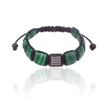 Malachite Stone & CZ Beads Macrame Bracelet