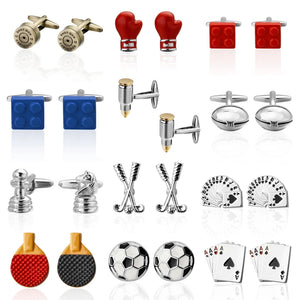 Sports Theme Cufflinks - Golf Football Rugby Boxer Glove
