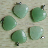 Green Aventurine Heart Charm Pendants 50pcs/lot