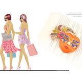 Orange Crystal Rhinestone Brooch Pin for Women