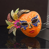 Orange Crystal Rhinestone Brooch Pin for Women