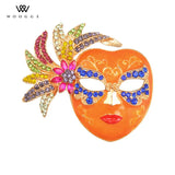 Orange Crystal Rhinestone Brooch Pin for Women