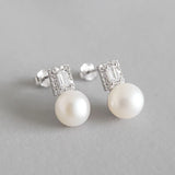 Pearl Earrings 925 Silver Jewelry Gift
