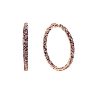 Multicolored Geometric Circle Earrings for Women, 50MM Size