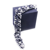 Double Line Skull Bracelet 316L Stainless Steel Band Party Style Biker Bracelet