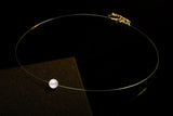 925 Silver Fishing Line Pearl Necklace Pendant Jewelry N03