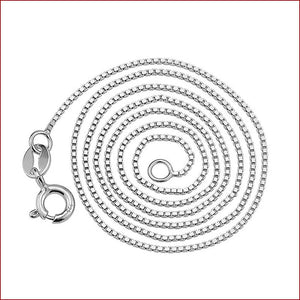 925 Silver Necklace for Women Girl Party Box Chain Jewelry