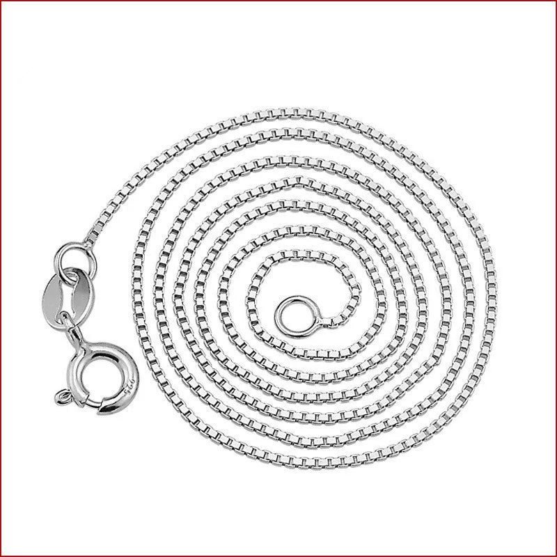 925 Silver Necklace for Women Girl Party Box Chain Jewelry