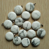 Howlite Round Charms Pendants for DIY Necklace Making