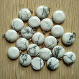 Howlite Round Charms Pendants for DIY Necklace Making