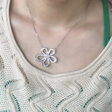 Flower Shape Pendant AAAAA Zircon CZ 925 Sterling Silver Wedding Pendants